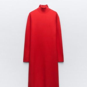 Mock neck knit dress